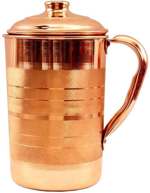 Copper Water Pot Jug storage Bottle Ayurveda Health Benefit shiny vessel 